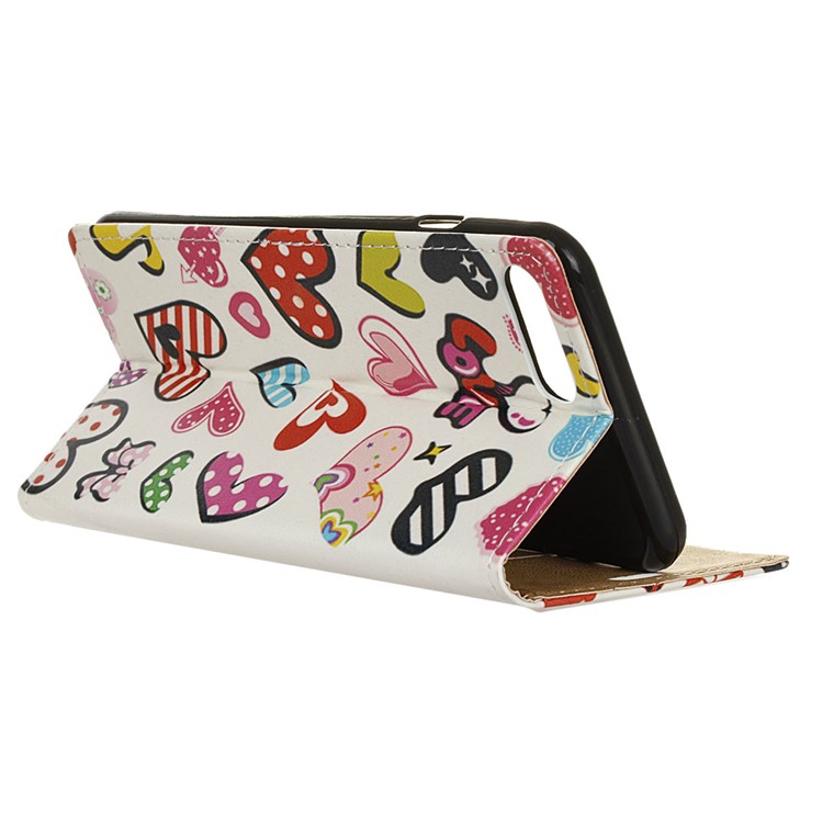 Wallet Pattern Printing Leather Stand Protective Cover Accessory for Asus Zenfone 4 Max /4 Max Plus /4 Max Pro ZC554KL - Colorful Hearts-4