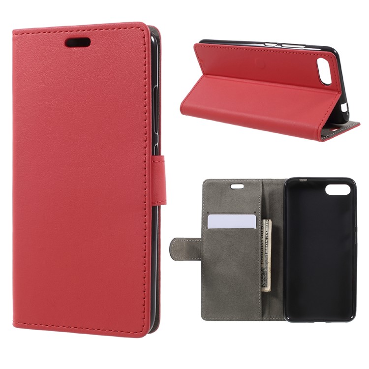 PU Leather Wallet Stand Mobile Case for Asus Zenfone4 MAX ZC554KL - Red-1