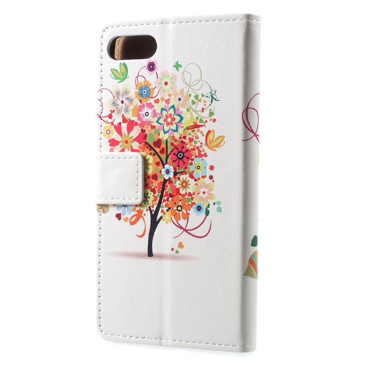 Patterned Printing Wallet Leather Stand Mobile Shell for Asus Zenfone 4 Max ZC554KL - Colorful Flowers Tree-2