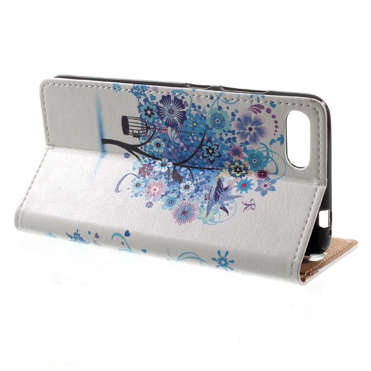Pattern Printing Wallet Leather Phone Shell with Stand for Asus Zenfone 4 Max /4 Max Pro /4 Max Plus ZC554KL - Blue Tree-4