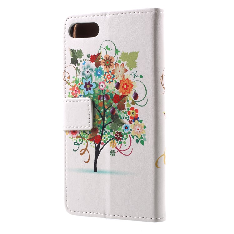 Printing Pattern Wallet Leather Cell Phone Casing with Stand for Asus Zenfone 4 Max /4 Max Pro /4 Max Plus ZC554KL - Flowers Tree with Fruits-2