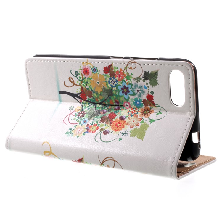 Printing Pattern Wallet Leather Cell Phone Casing with Stand for Asus Zenfone 4 Max /4 Max Pro /4 Max Plus ZC554KL - Flowers Tree with Fruits-4