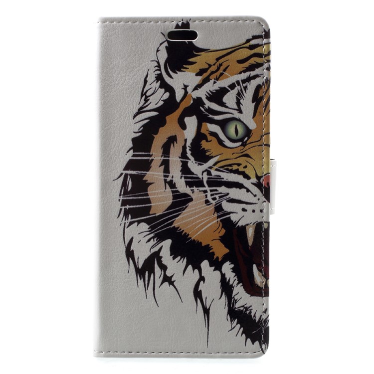 Printing Pattern Stand Leather Wallet Flip Case for Asus Zenfone 4 Max /4 Max Pro /4 Max Plus ZC554KL - Tiger-1