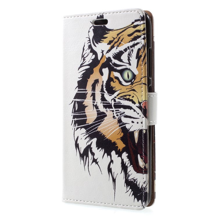 Printing Pattern Stand Leather Wallet Flip Case for Asus Zenfone 4 Max /4 Max Pro /4 Max Plus ZC554KL - Tiger-3