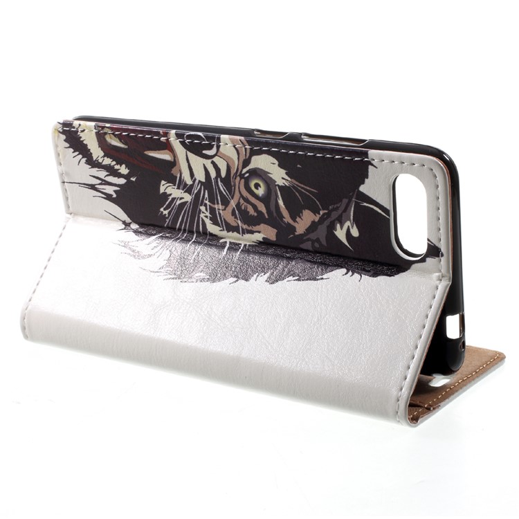 Printing Pattern Stand Leather Wallet Flip Case for Asus Zenfone 4 Max /4 Max Pro /4 Max Plus ZC554KL - Tiger-4