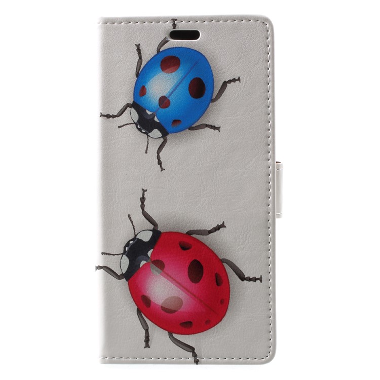 Pattern Printing Leather Mobile Phone Cover with Stand for Asus Zenfone 4 Max /4 Max Pro /4 Max Plus ZC554KL - Colored Ladybirds-1