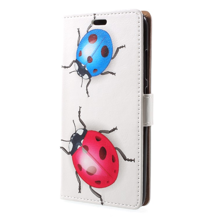 Pattern Printing Leather Mobile Phone Cover with Stand for Asus Zenfone 4 Max /4 Max Pro /4 Max Plus ZC554KL - Colored Ladybirds-3