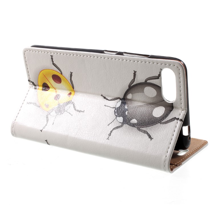 Pattern Printing Leather Mobile Phone Cover with Stand for Asus Zenfone 4 Max /4 Max Pro /4 Max Plus ZC554KL - Colored Ladybirds-4