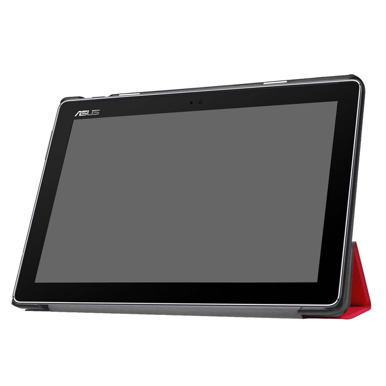 Tri-fold Leather Tablet Shell with Stand for Asus Zenpad 10 Z301MFL /Z301ML - Red-4