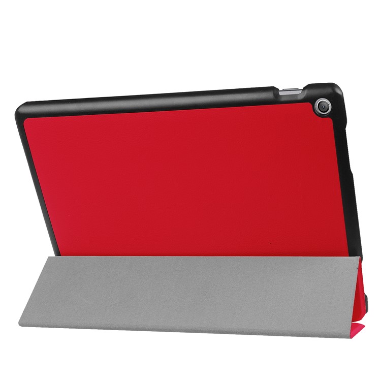 Tri-fold Leather Tablet Shell with Stand for Asus Zenpad 10 Z301MFL /Z301ML - Red-5