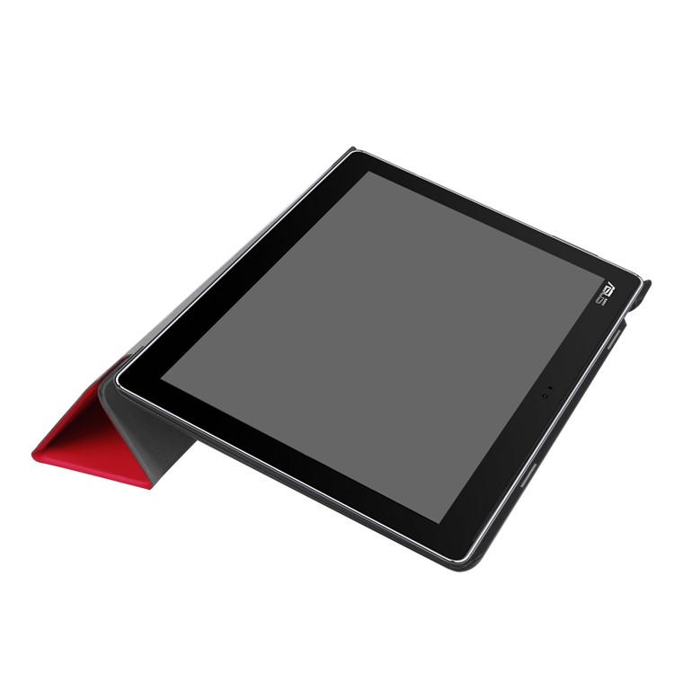Tri-fold Leather Tablet Shell with Stand for Asus Zenpad 10 Z301MFL /Z301ML - Red-6