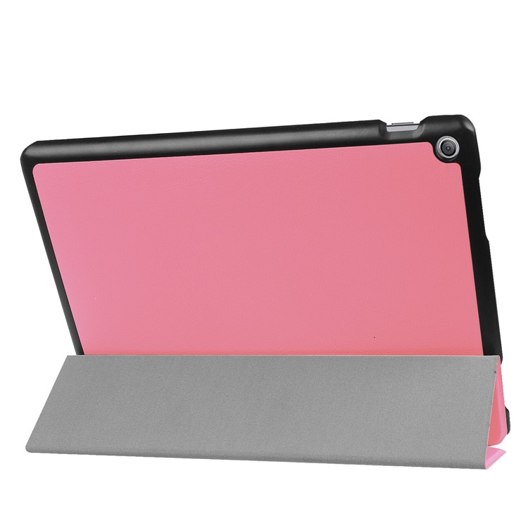 Tri-fold Leather Case Shell with Stand for Asus Zenpad 10 Z301MFL /Z301ML - Pink-5