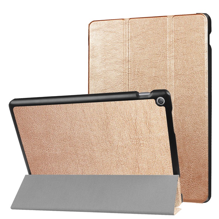 Tri-fold Stand Leather Cover Case for Asus Zenpad 10 Z301MFL /Z301ML - Gold-1