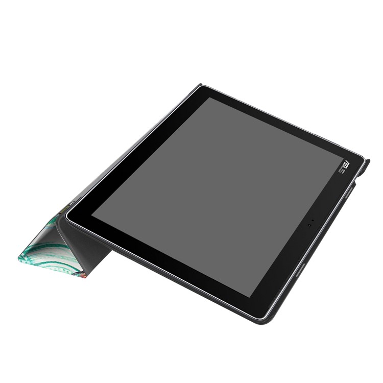 Pattern Printing Leather Foldable Tri-fold Stand Tablet Folio Casing for Asus Zenpad 10 Z301MFL /Z301ML - Colorful Tree-6