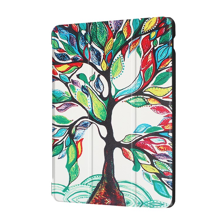 Pattern Printing Leather Foldable Tri-fold Stand Tablet Folio Casing for Asus Zenpad 10 Z301MFL /Z301ML - Colorful Tree-7