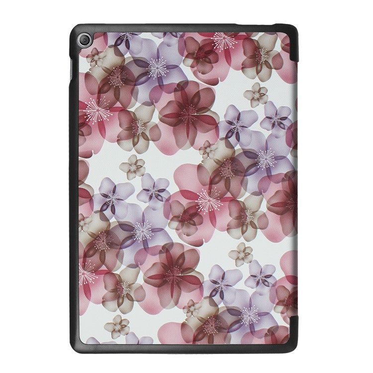 Foldable Pattern Printing Tri-fold Stand Leather Tablet Folio Cover for Asus Zenpad 10 Z301MFL /Z301ML - Beautiful Flowers-3