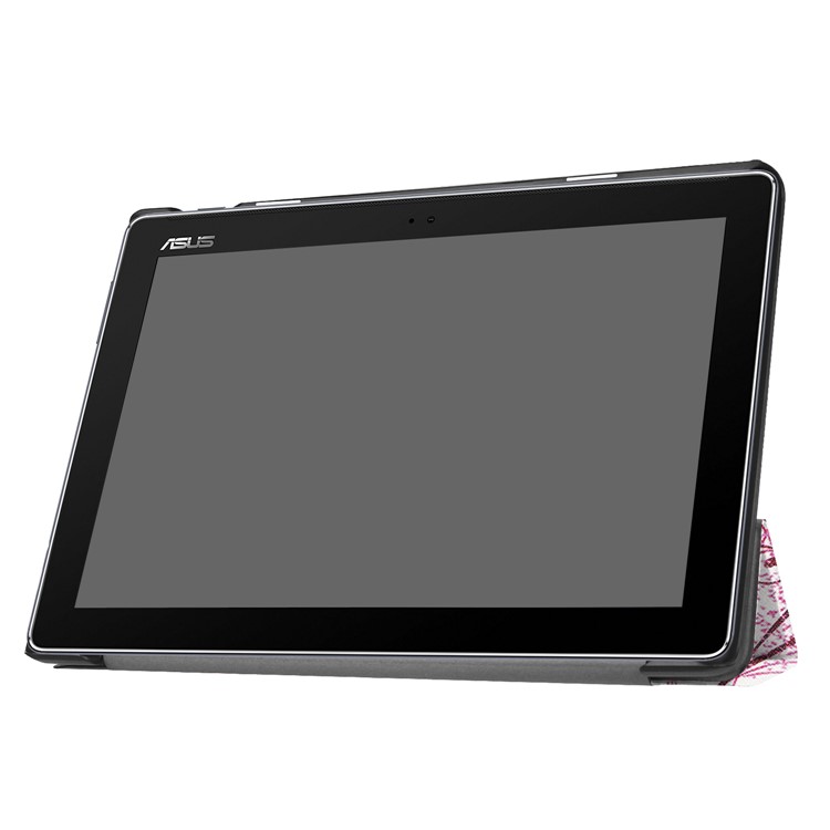 Tri-fold Foldable Stand Pattern Printing Leather Tablet Folio Cover for Asus Zenpad 10 Z301MFL /Z301ML - Flowered Girl with Wings-4