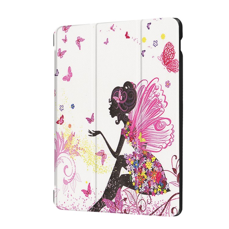 Tri-fold Foldable Stand Pattern Printing Leather Tablet Folio Cover for Asus Zenpad 10 Z301MFL /Z301ML - Flowered Girl with Wings-7