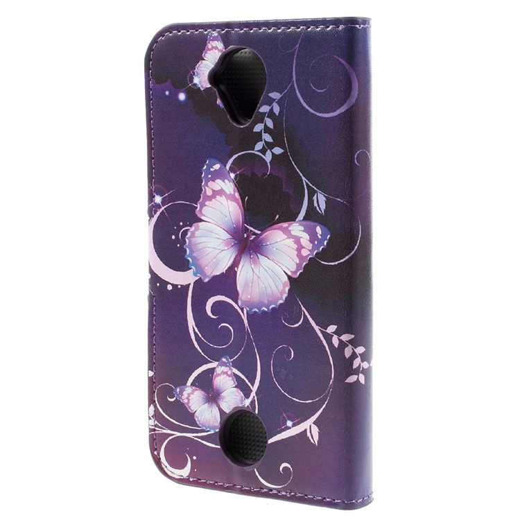 Wallet Leather Stand Cover for Acer Liquid Z330 Z320 M320 M330 - Purple Butterfly-2