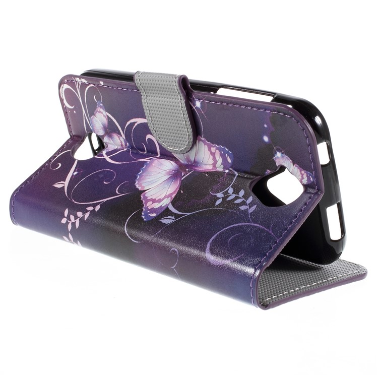 Wallet Leather Stand Cover for Acer Liquid Z330 Z320 M320 M330 - Purple Butterfly-5