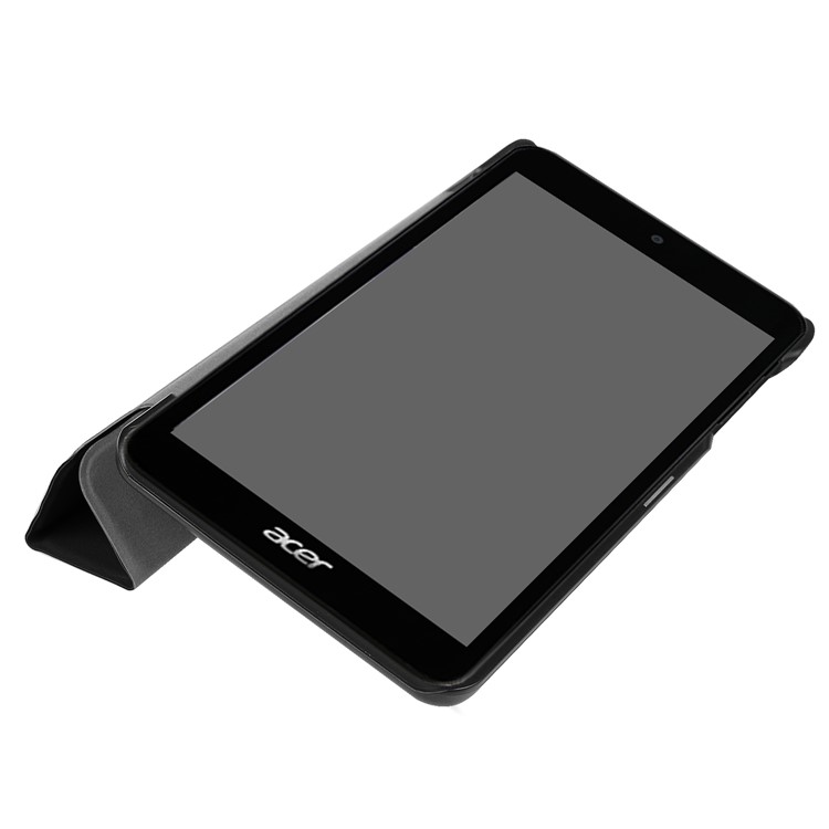 PU Leather Tri-fold Stand Flip Cover Case for Acer Iconia one7 B1-790 - Black-4