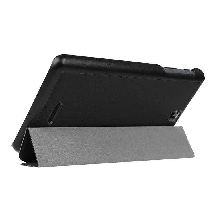 PU Leather Tri-fold Stand Flip Cover Case for Acer Iconia one7 B1-790 - Black-5