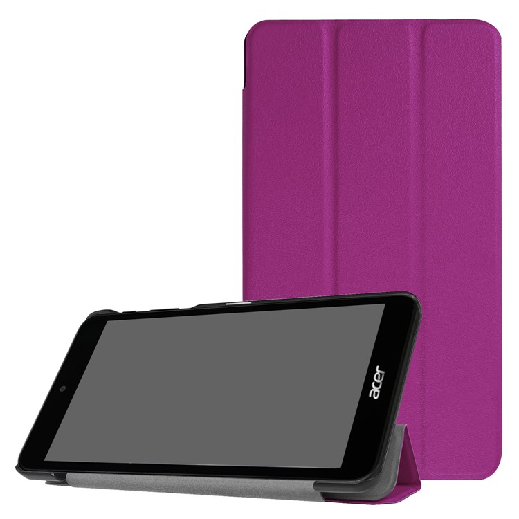 PU Leather Tri-fold Stand Folio Case for Acer Iconia one7 B1-790 - Purple-1