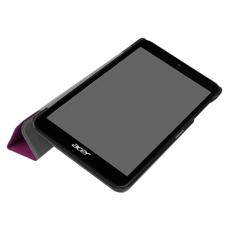 PU Leather Tri-fold Stand Folio Case for Acer Iconia one7 B1-790 - Purple-4