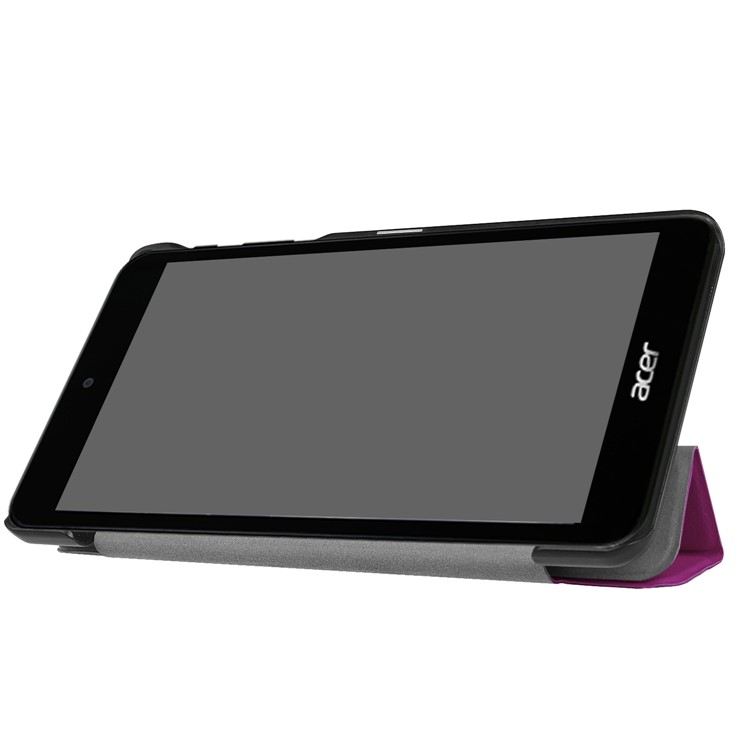 PU Leather Tri-fold Stand Folio Case for Acer Iconia one7 B1-790 - Purple-6