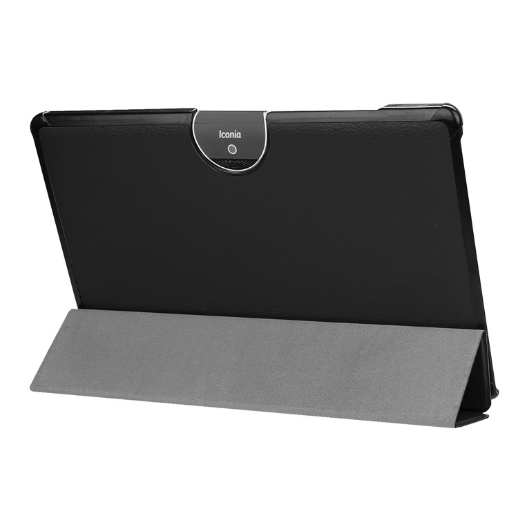 Tri-fold Stand Leather Tablet Case for Acer Iconia One 10 A3-A50 - Black-5