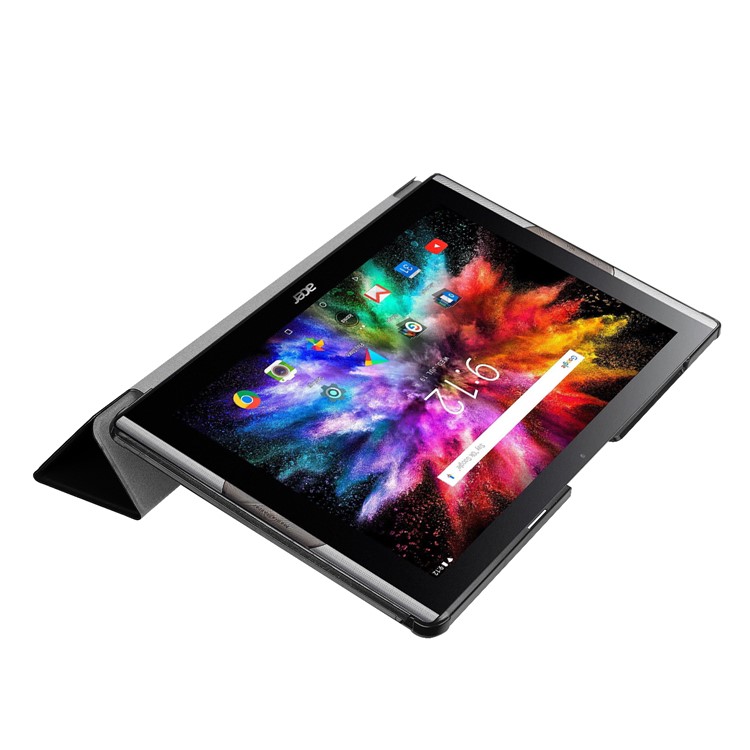 Tri-fold Stand Leather Tablet Case for Acer Iconia One 10 A3-A50 - Black-6