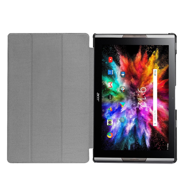 Tri-fold Stand Leather Tablet Case for Acer Iconia One 10 A3-A50 - Black-8