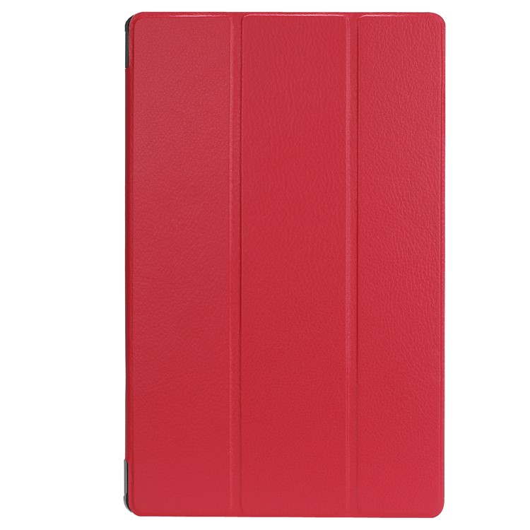 Tri-fold Stand Leather Tablet Cover for Acer Iconia One 10 A3-A50 - Red-2