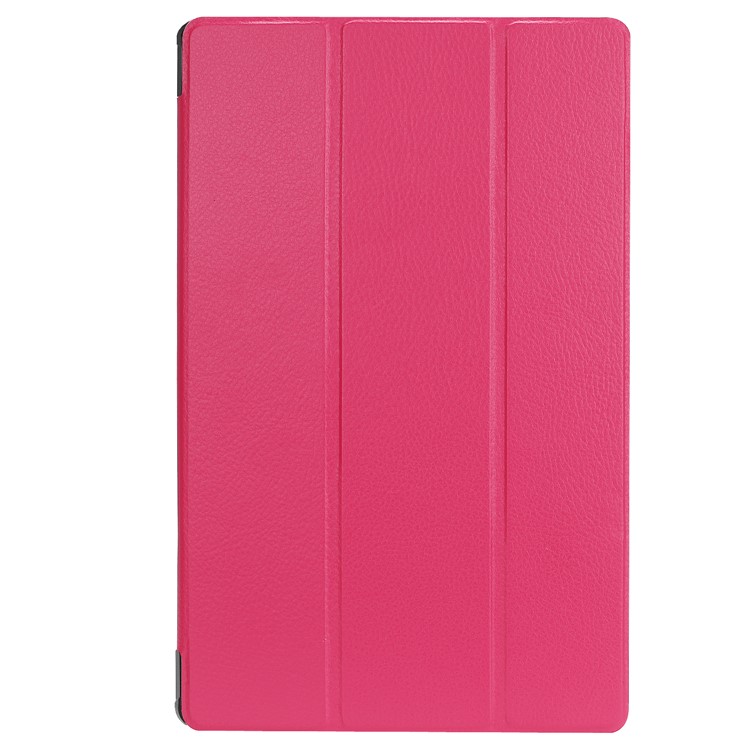 Tri-fold Stand Leather Tablet Shell for Acer Iconia One 10 A3-A50 - Rose-2
