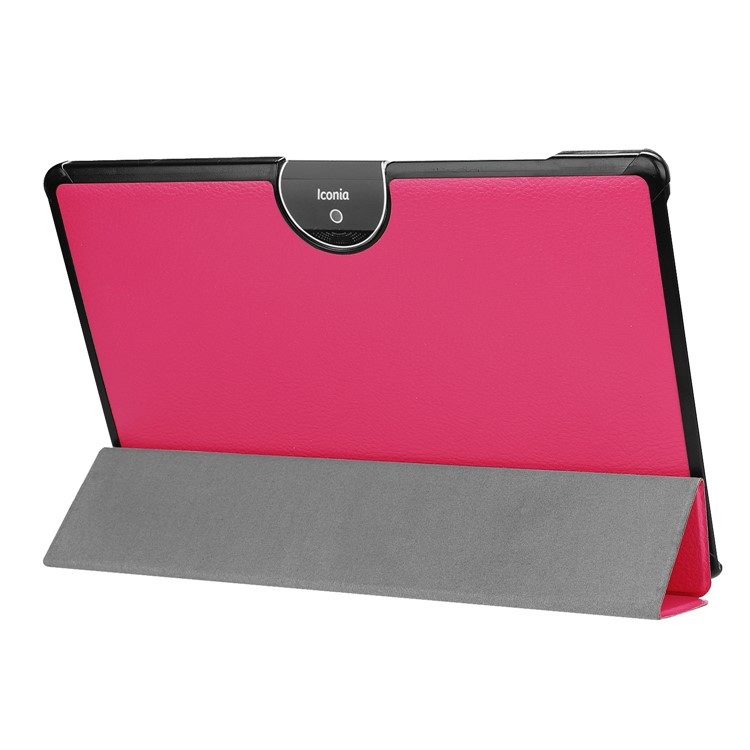 Tri-fold Stand Leather Tablet Shell for Acer Iconia One 10 A3-A50 - Rose-5