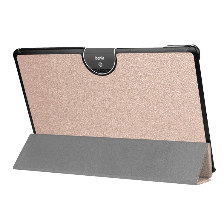 Tri-fold Stand Leather Tablet Casing for Acer Iconia One 10 A3-A50 - Rose Gold-5