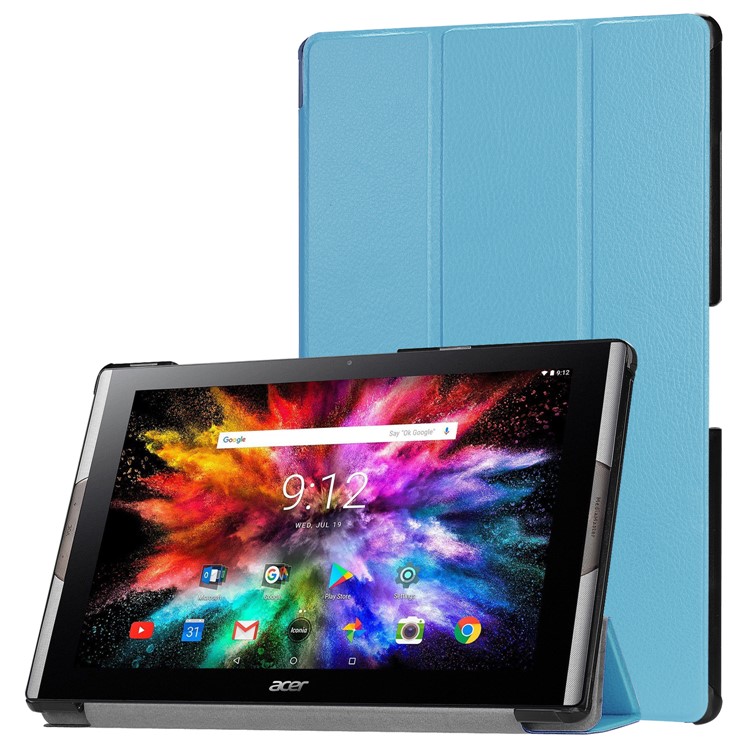 Tri-fold Stand Leather Tablet Protective Casing for Acer Iconia One 10 A3-A50 - Baby Blue-1
