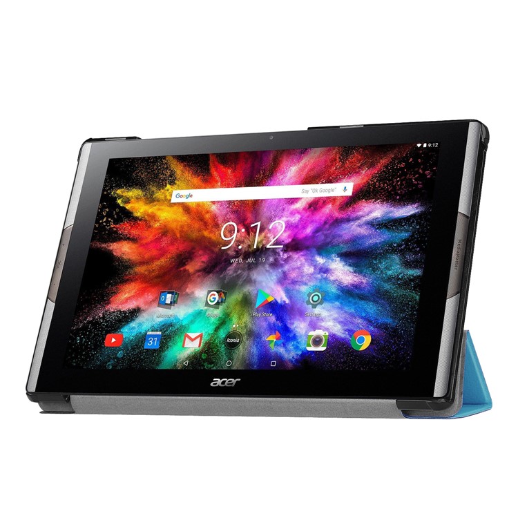 Tri-fold Stand Leather Tablet Protective Casing for Acer Iconia One 10 A3-A50 - Baby Blue-4
