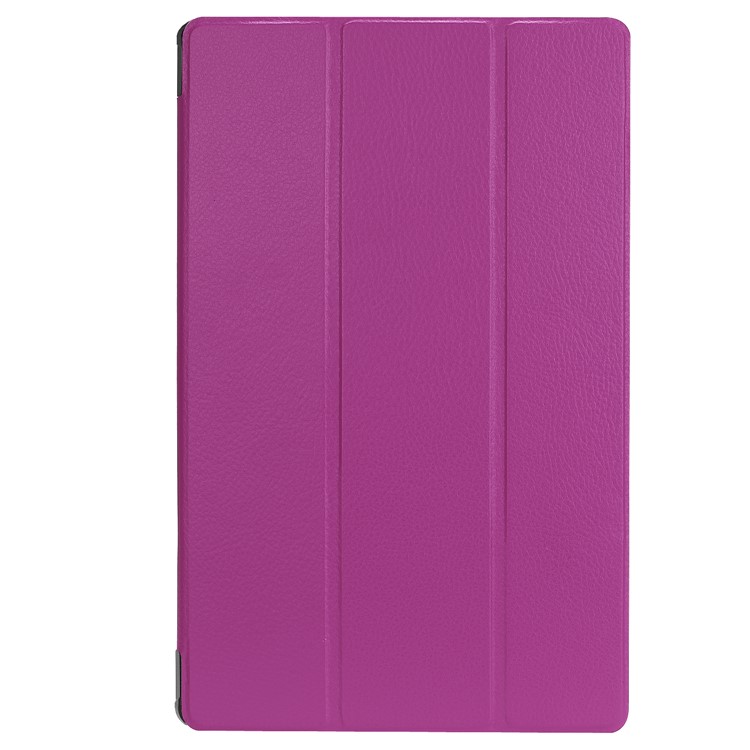 Tri-fold Stand Leather Tablet Flip Case for Acer Iconia One 10 A3-A50 - Purple-2