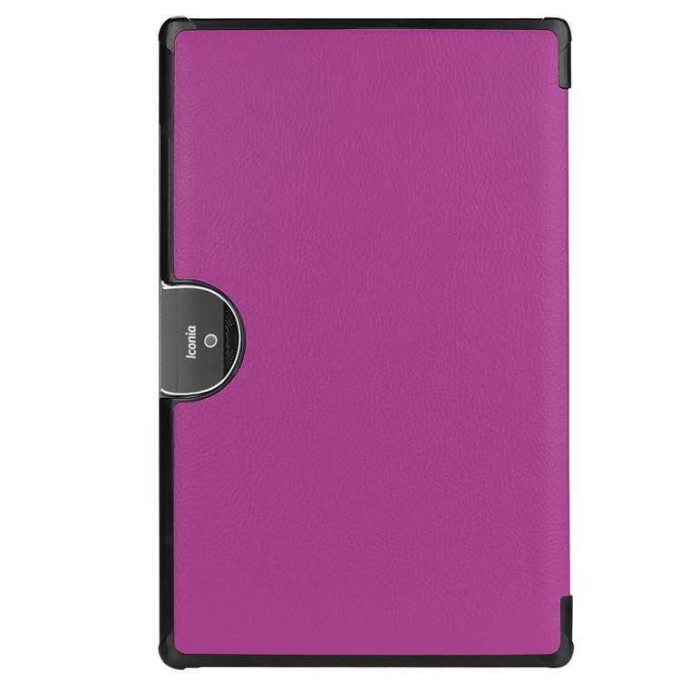 Tri-fold Stand Leather Tablet Flip Case for Acer Iconia One 10 A3-A50 - Purple-3