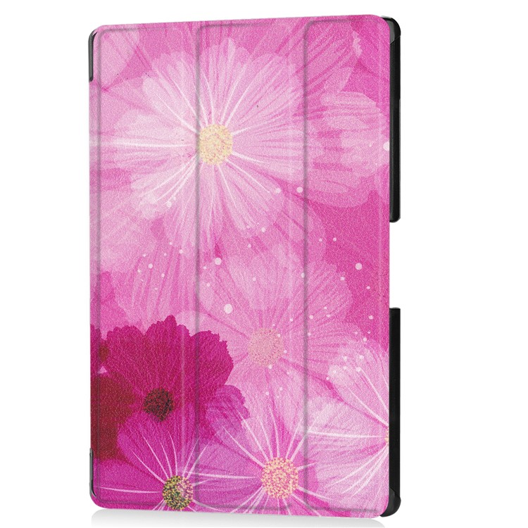 Pattern Printing Leather Tri-fold Stand Tablet Case for Acer Iconia One 10 A3-A50 - Pink Flower-2