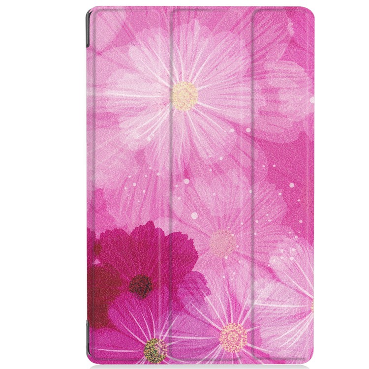 Pattern Printing Leather Tri-fold Stand Tablet Case for Acer Iconia One 10 A3-A50 - Pink Flower-3