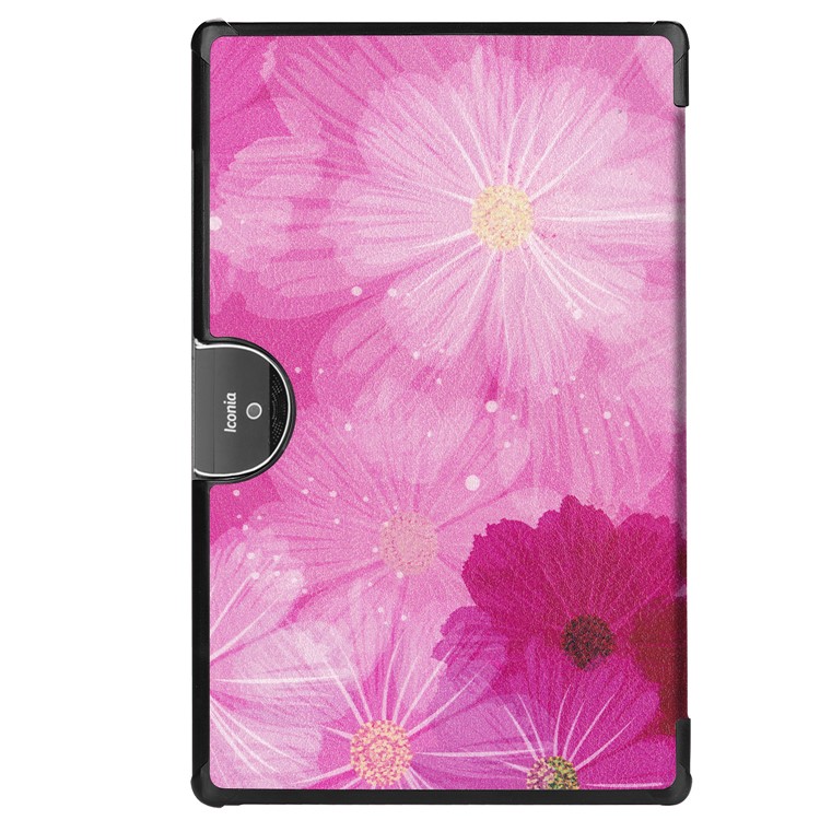 Pattern Printing Leather Tri-fold Stand Tablet Case for Acer Iconia One 10 A3-A50 - Pink Flower-4
