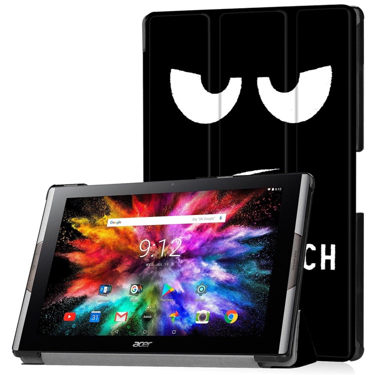 Pattern Printing Leather Tri-fold Stand Tablet Shell for Acer Iconia One 10 A3-A50 - Angry Face-1