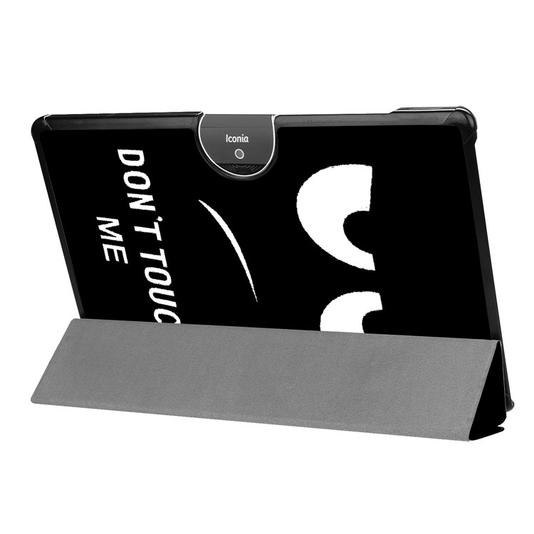 Pattern Printing Leather Tri-fold Stand Tablet Shell for Acer Iconia One 10 A3-A50 - Angry Face-6