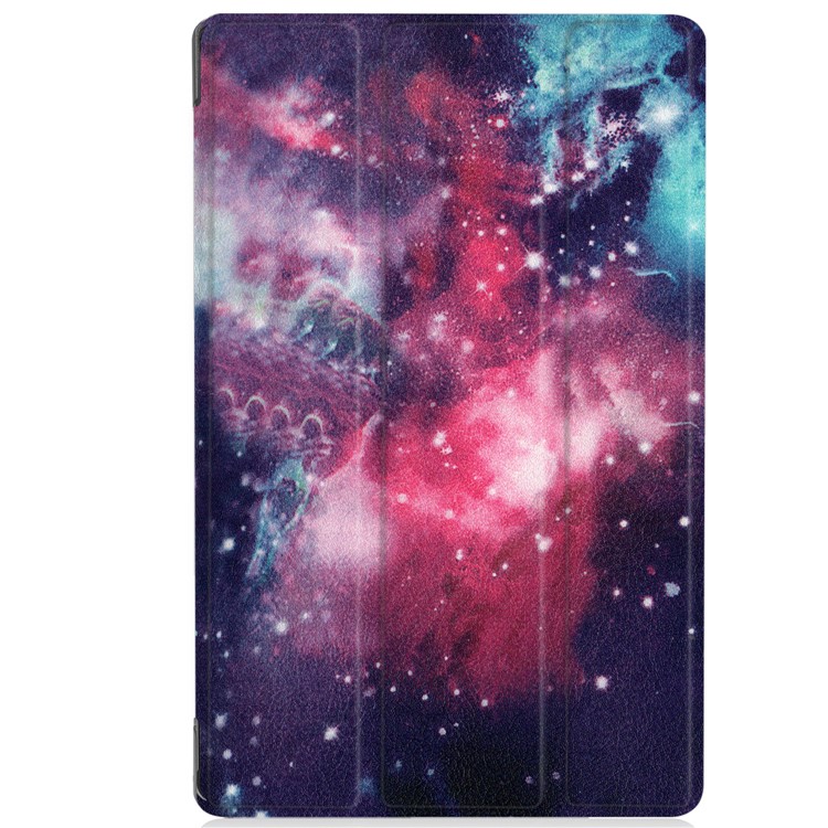 Pattern Printing Leather Tri-fold Stand Tablet Casing for Acer Iconia One 10 A3-A50 - Starry Sky-3