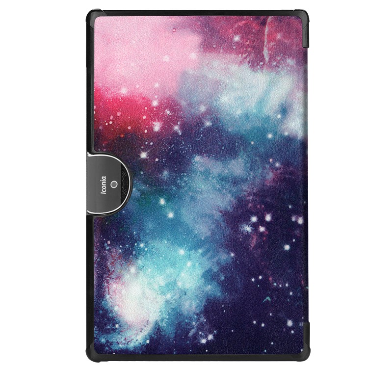 Pattern Printing Leather Tri-fold Stand Tablet Casing for Acer Iconia One 10 A3-A50 - Starry Sky-4