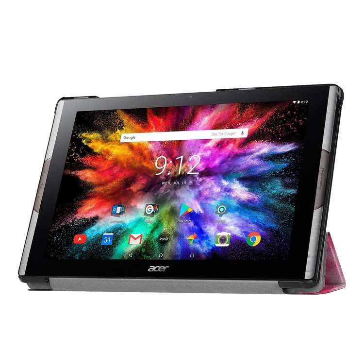 Pattern Printing Leather Tri-fold Stand Tablet Casing for Acer Iconia One 10 A3-A50 - Starry Sky-5