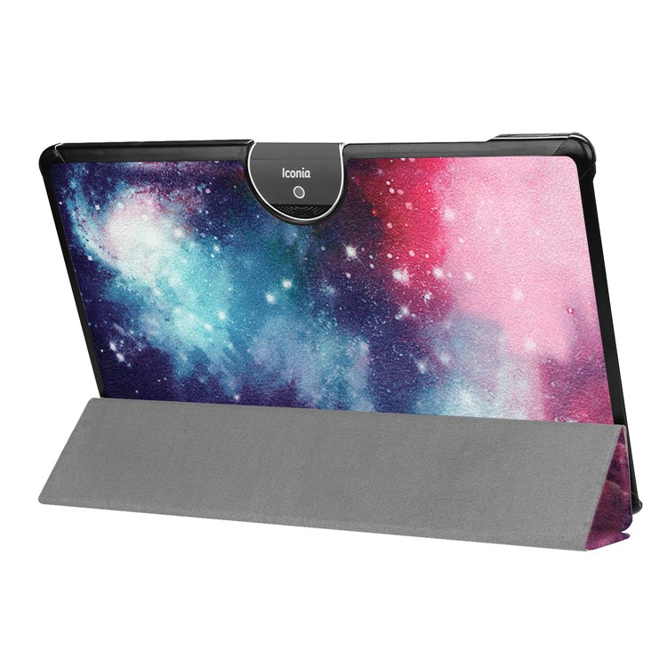 Pattern Printing Leather Tri-fold Stand Tablet Casing for Acer Iconia One 10 A3-A50 - Starry Sky-6