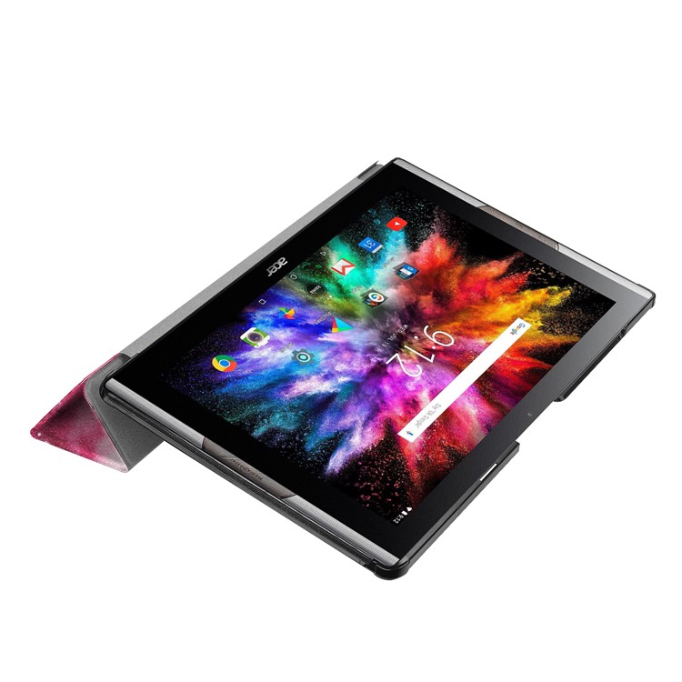 Pattern Printing Leather Tri-fold Stand Tablet Casing for Acer Iconia One 10 A3-A50 - Starry Sky-7